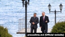 Igor Dodon și Vadim Krasnoselski la Holercani, martie 2017