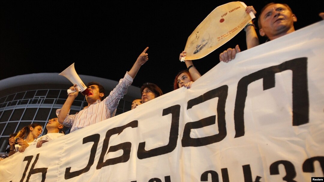 Some 2,000 people demonstrated against the government in Tbilisi on September 19.