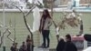 The second "Girl of Revolution St. who was arrested on January 29, after standing on the same electricity box that another woman stood without veil in December.