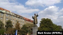 Памятник маршалу Коневу в Праге.