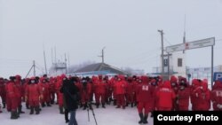 Забастовка нефтяников в Актюбинской области. 25 января 2021 года.
