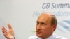 Putin speaking to reporters in Germany