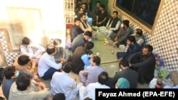 FILE: Pakistani doctors gather during a protest against the lack of personal protective equipment for treating Coronavirus patients in the southwestern city of Quetta on April 6.