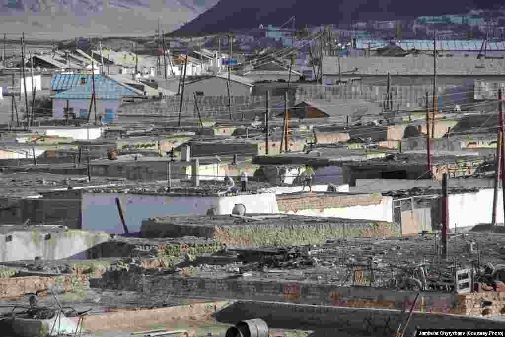 The town of Murghob was once Tsarist Russia's most remote military outpost in Central Asia at the height of the Great Game for supremacy in Eurasia. The electrical poles are a reminder of the Soviet past, when electricity was more readily available.