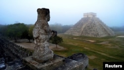 The Mayan temple of Kukulkan, the feathered serpent and Mayan snake deity, is seen at the archaeological site of Chichen Itza in the southern Mexican state of Yucatan.
