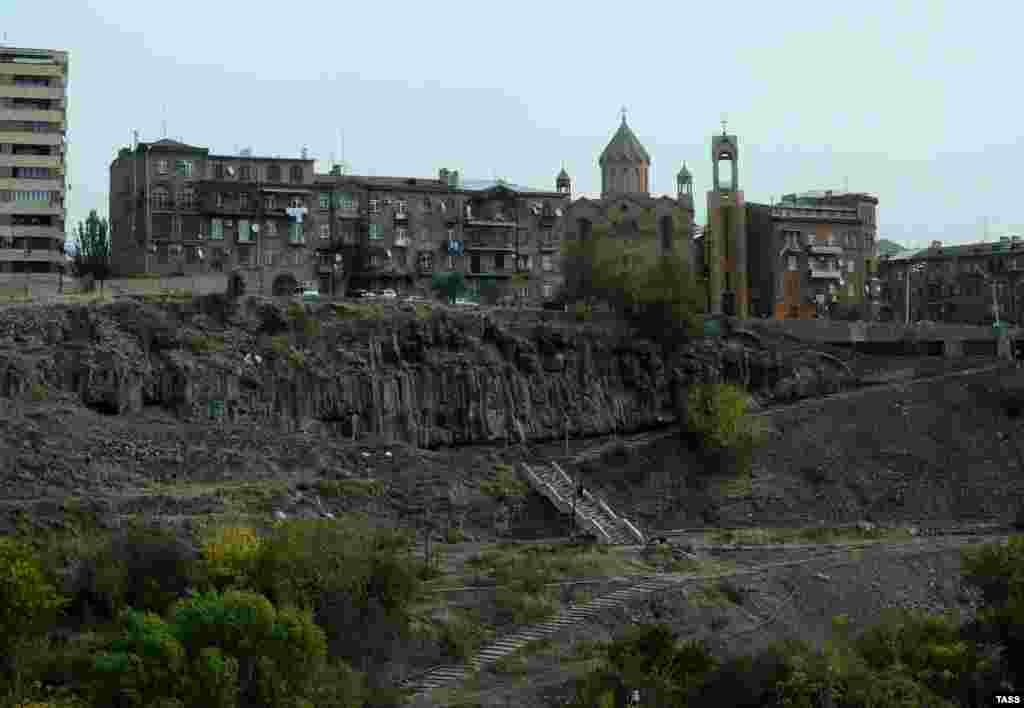 St. Sarkis Church on the high bank of the Hrazdan River