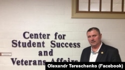 «Кіборг» Олександр Терещенко під час візиту у США, 2017 рік