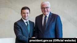 Президент України Володимир Зеленський і президент Німеччини Франк-Вальтер Штайнмайєр (п), 23 жовтня 2019 року