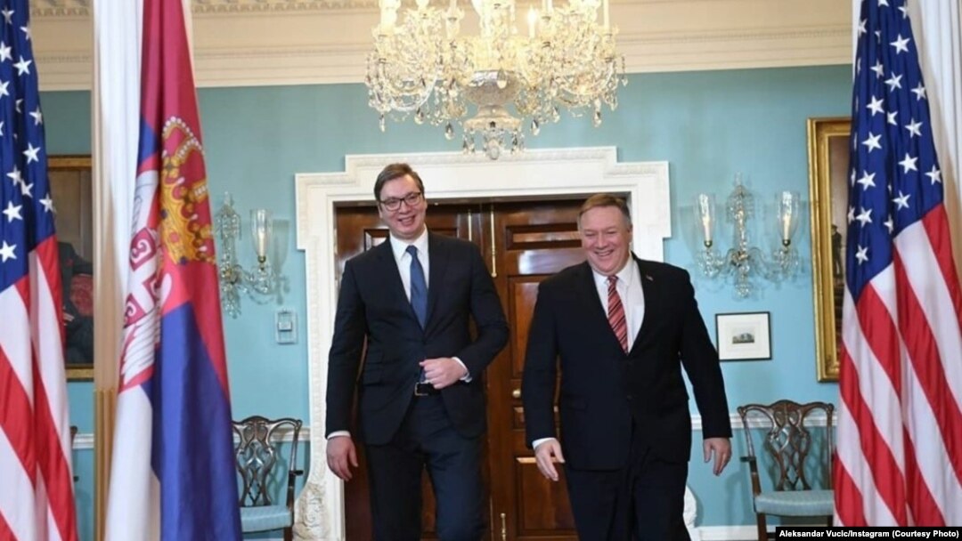Aleksandar Vučić i Mike Pompeo 