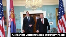 Aleksandar Vučić i Mike Pompeo 