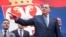 Predsednik Republike Srpske govori na skupu u Banjaluci pošto ga je Sud BiH osudio na godinu dana zatvora i šest godina zabrane obavljanja funkcije, 26. februar 2025.