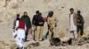 Pakistani security officials inspect the site of a bomb blast that targeted the vehicle of Frontier Corps, in Quetta, Balochistan Province on January 2.