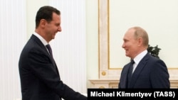 Президент Сирии Башар Асад и президент России Владимир Путин.
