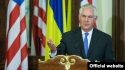 Держсекретар США Рекс Тіллерсон під час прес-конференції з президентом України Петром Порошенком. Київ, 9 липня 2017 року