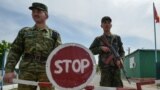 Kyrgyz border guards at a post in the village of Maksat on May 4.