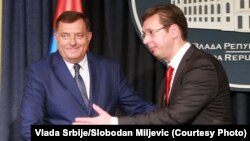 Aleksandar Vučić (D) i Milorad Dodik