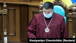 Oleksandr Tupytskiy attends a Constitutional Court session in Kyiv in June 2020.