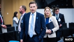 Hanno Pevkur, ministrul Apărării din Estonia, la o reuniune NATO din 2025.
