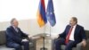 France -- Venice Commission President Gianni Buquicchio (L) meets with Armenian Prime Minister Nikol Pashinin, Strasbourg, April 11, 2019.