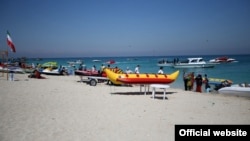 A beach on Kish Island in the Persian Gulf, 2016.