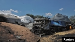 Skladište žitarica uništeno ruskim raketnim napadom, Odesa, 21. jula 2023.