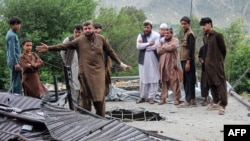 خانه یکی از باشندگان اسعدآباد ولایت کنر پس از حملات ۲۸ اپریل پاکستان