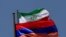 Iran/Armenia – Geopolitics – The flags of Armenia and Iran, Tehran, July 2006