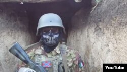 A screen grab from a video that purportedly shows Vladimir Verbitsky (aka "Parma") involved with separatists in eastern Ukraine. He has since been arrested by the Italian police.