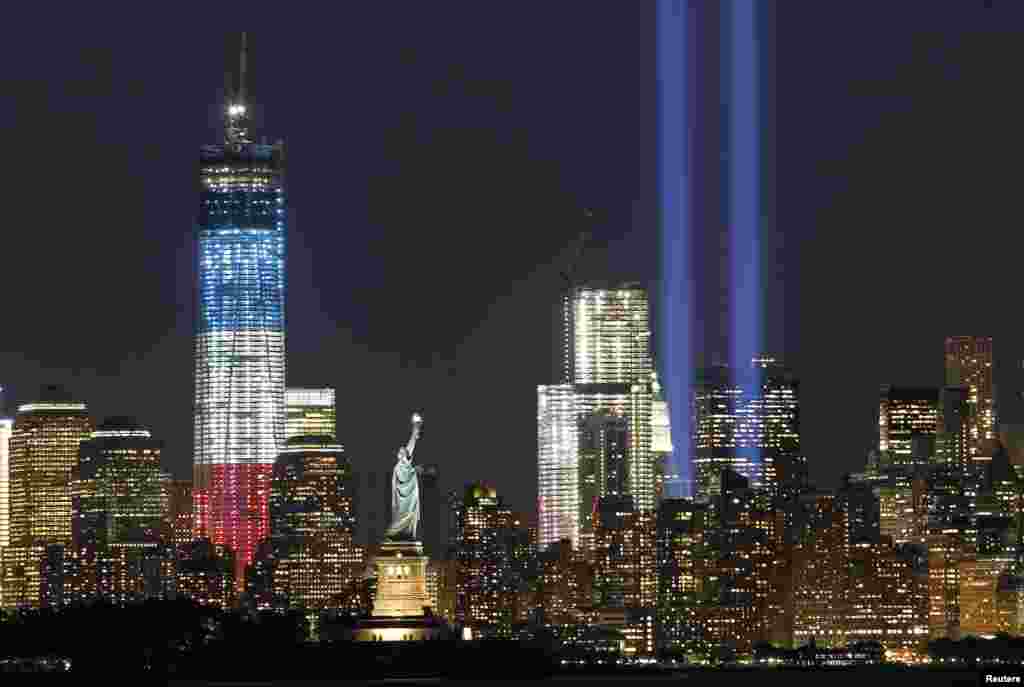 A day before the anniversary, a memorial light display, called The Tribute In Light, illuminates the night sky in New York. 