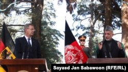 حامد کرزی رییس جمهور افغانستان با همتای جرمنی اش کریستیان ولف