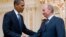 U.S. President Barack Obama and Russian Prime Minister -- and now president-elect -- Vladimir Putin during a meeting near Moscow in July 2009
