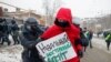 Protestatar reținut la Moscova, 31 ianuarie 2021. 