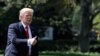 U.S. -- U.S. President Donald Trump reacts as he departures the Oval Office of the White House for Springfield, Missouri, in Washington D.C., U.S. August 30, 2017