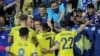 Soccer Football - Euro 2020 Qualifier - Group A - Bulgaria v Kosovo - Vasil Levski National Stadium, Sofia, Bulgaria - June 10, 2019 Kosovo players celebrate with fans after their second goal REUTERS/Stoyan Nenov