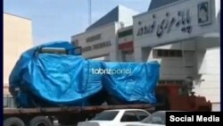 تصویری از کامیونها به مقصد ارمنستان در پایانه مرزی نوروز که در شبکههای اجتماعی منتشر شده است