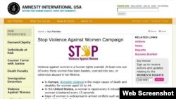 U.S. -- Amnesty International USA website screen shot