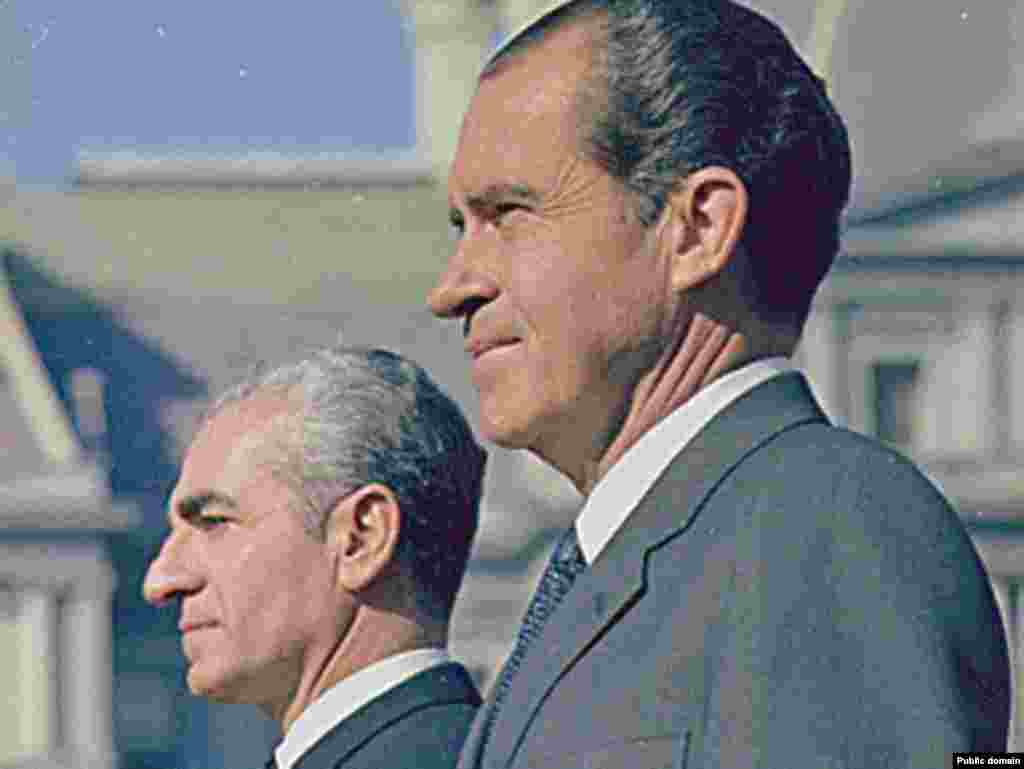  Муҳаммад Ризои Паҳлавӣ бо президенти Амрико Ричард Никсон, соли 1969