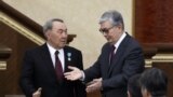 KAZAKHSTAN -- Qasym-Zhomart Toqaev (R) and his predecessor Nursultan Nazarbaev attend a joint session of the houses of parliament in Astana, March 20, 2019