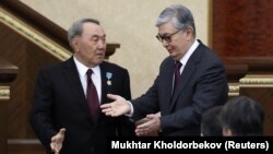 Казакстандын туңгуч президенти Нурсултан Назарбаев менен учурдагы президенти Касым-Жомарт Токаев, 20-март, 2019-жыл. 