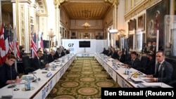 Перед открытием заседания саммита министров иностранных дел стран «Большой семерки», 5 мая 2021 года