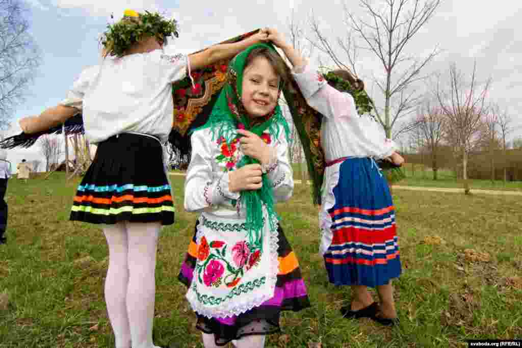 Belarus - People in national dresses take part in the pagan rite Yurya celebration, Strochytsy, Minsk region, 26Feb2015