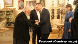 ფოტოზე: კათოლიკოს-პატრიარქი, ილია მეორე, ბიძინა ივანიშვილი და ეკატერინე ხვედელიძე