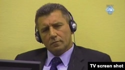 Former Croatian Army General Ante Gotovina sits in the court room before the International Criminal Tribunal for the former Yugoslavia in The Hague on April 15.