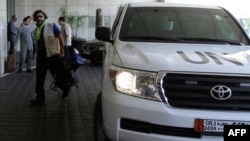 Members of the UN chemical-weapons investigation team arrived in Damascus on September 25.