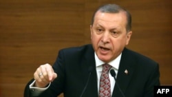 Recep Tayyip Erdogan gjatë fjalimit të sotëm në Ankara