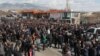 Armenia - Farmers in Aragatsotn province block a highway in protest against construction of a hydroelectric plant, 19Mar2014.