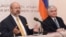 Armenia - Foreign Minister Edward Nalbandian (R) and OSCE Secretary General Lamberto Zannier hold a joint press conference in Yerevan, 12Jul2012.