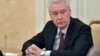 Moscow Mayor Sergei Sobyanin attending a cabinet meeting with Russian Prime Minister in Moscow on March 30.