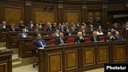 Armenia - Deputies from the ruling Republican Party of Armenia at a parliament session in Yerevan 28 February 2018.