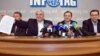 The leaders of the opposition parties introduce their Alliance for European Integration in Chisinau on August 8.